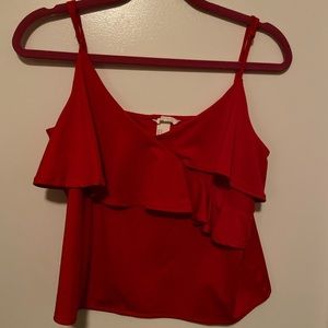 Orange ruffle tank
